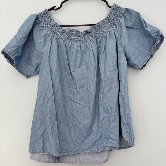 THERE ABOUTS Girls Blue Smocked Shirt Top Size 2XL Boho Peasant - Picture 2 of 4